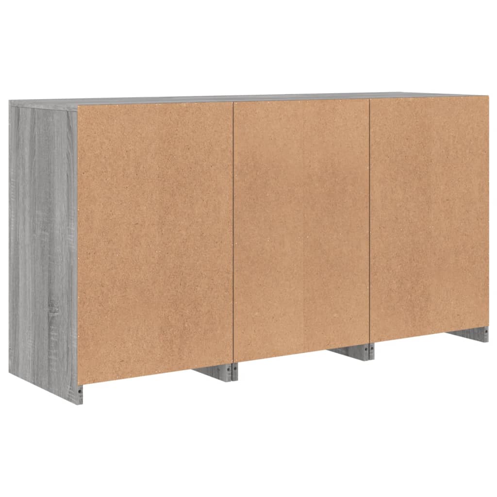 Credenza con Luci LED Grigio Sonoma 123x37x67 cm - homemem39