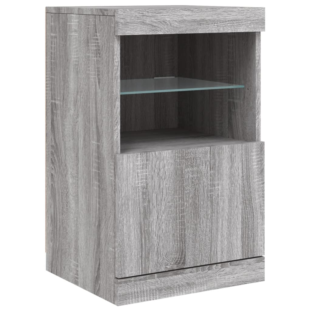 Credenza con Luci LED Grigio Sonoma 123x37x67 cm - homemem39