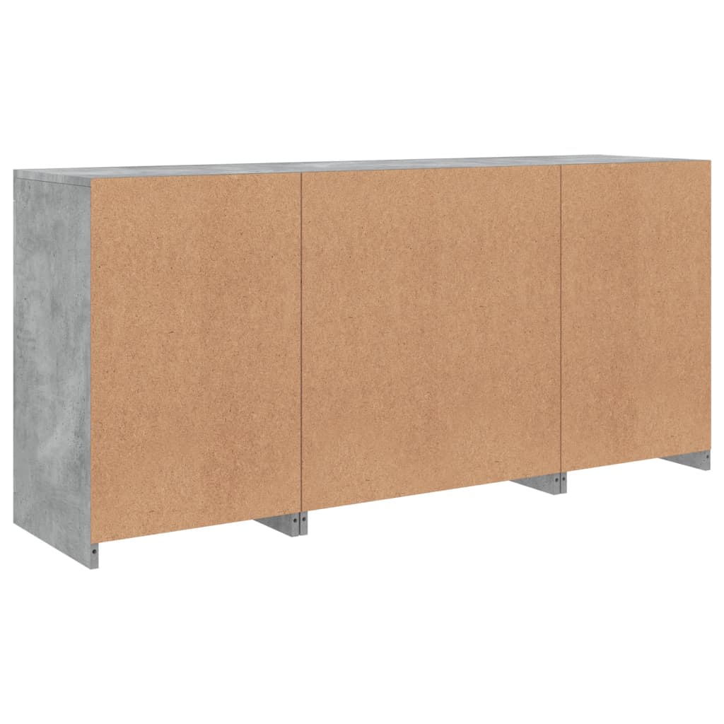 Credenza con Luci LED Grigio Cemento 142,5x37x67 cm - homemem39