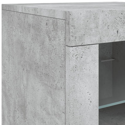 Credenza con Luci LED Grigio Cemento 142,5x37x67 cm - homemem39