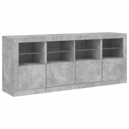 Credenza con Luci LED Grigio Cemento 163x37x67 cm - homemem39