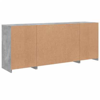 Credenza con Luci LED Grigio Cemento 163x37x67 cm - homemem39