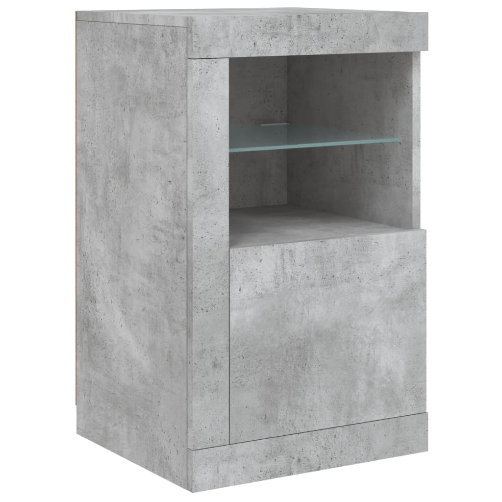 Credenza con Luci LED Grigio Cemento 163x37x67 cm - homemem39