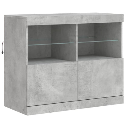 Credenza con Luci LED Grigio Cemento 163x37x67 cm - homemem39