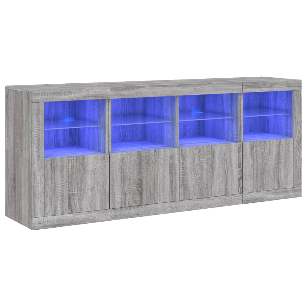 Credenza con Luci LED Grigio Sonoma 163x37x67 cm - homemem39