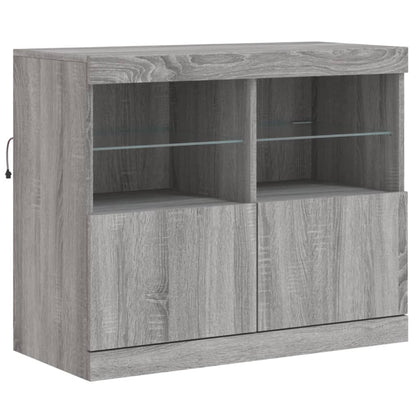 Credenza con Luci LED Grigio Sonoma 163x37x67 cm - homemem39