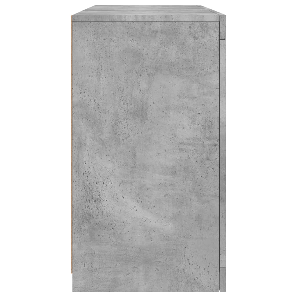 Credenza con Luci LED Grigio Cemento 123x37x67 cm - homemem39