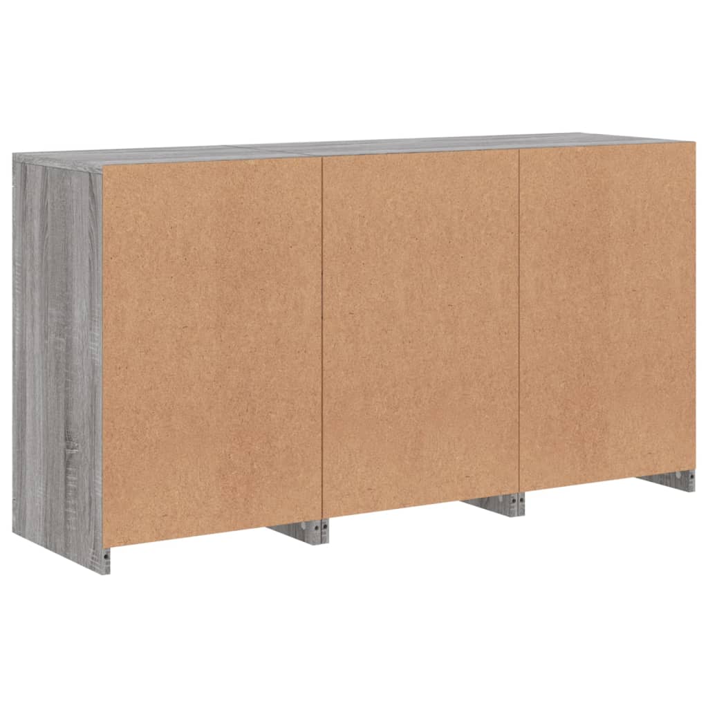 Credenza con Luci LED Grigio Sonoma 123x37x67 cm - homemem39