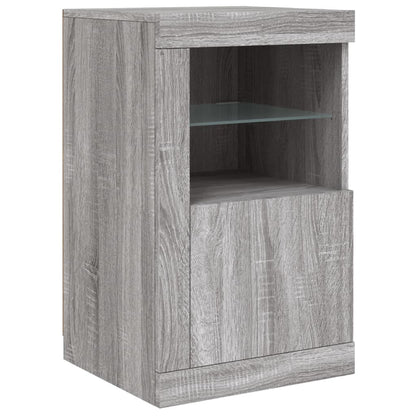 Credenza con Luci LED Grigio Sonoma 123x37x67 cm - homemem39