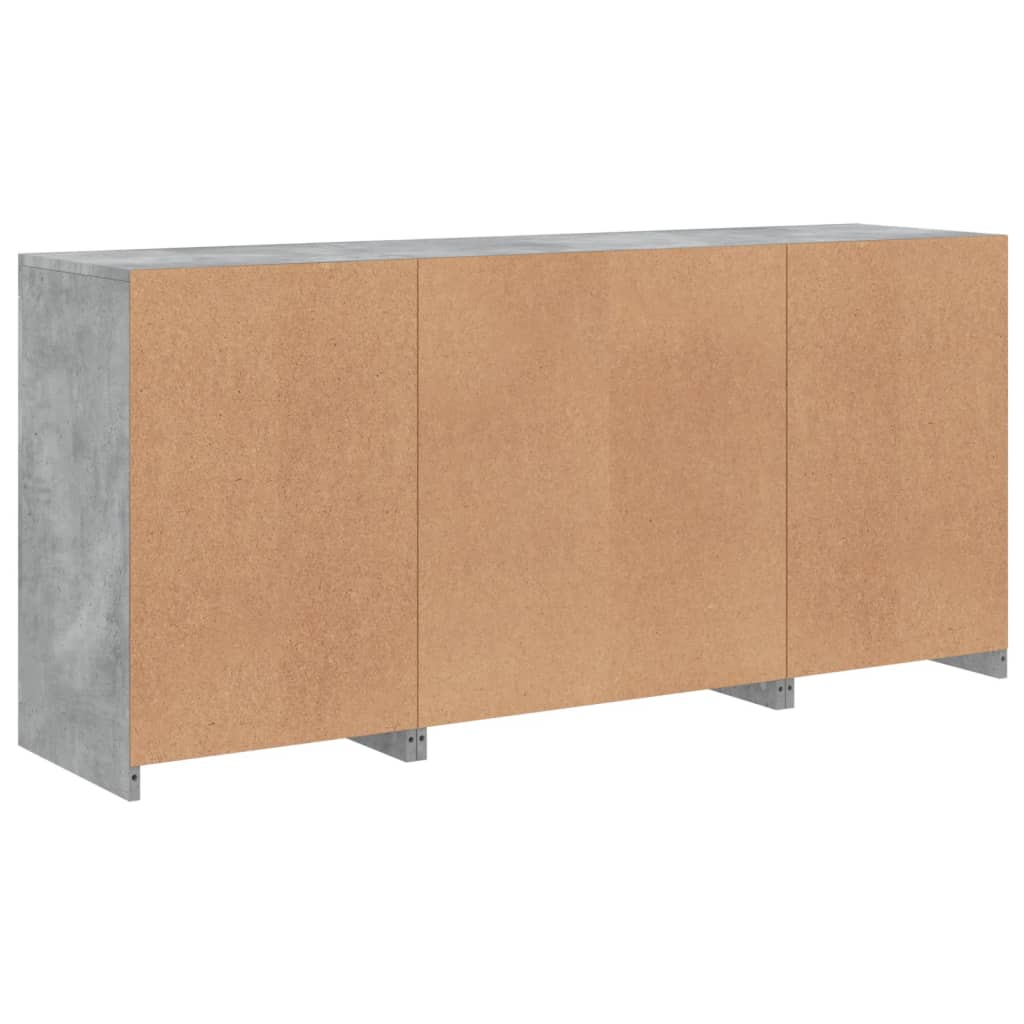 Credenza con Luci LED Grigio Cemento 142,5x37x67 cm - homemem39