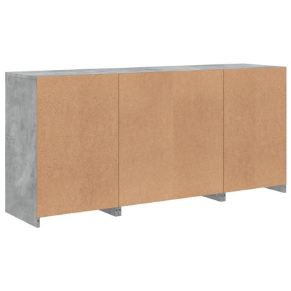 Credenza con Luci LED Grigio Cemento 142,5x37x67 cm - homemem39