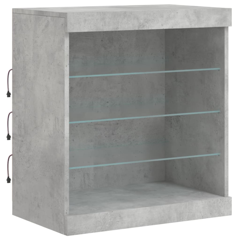 Credenza con Luci LED Grigio Cemento 142,5x37x67 cm - homemem39