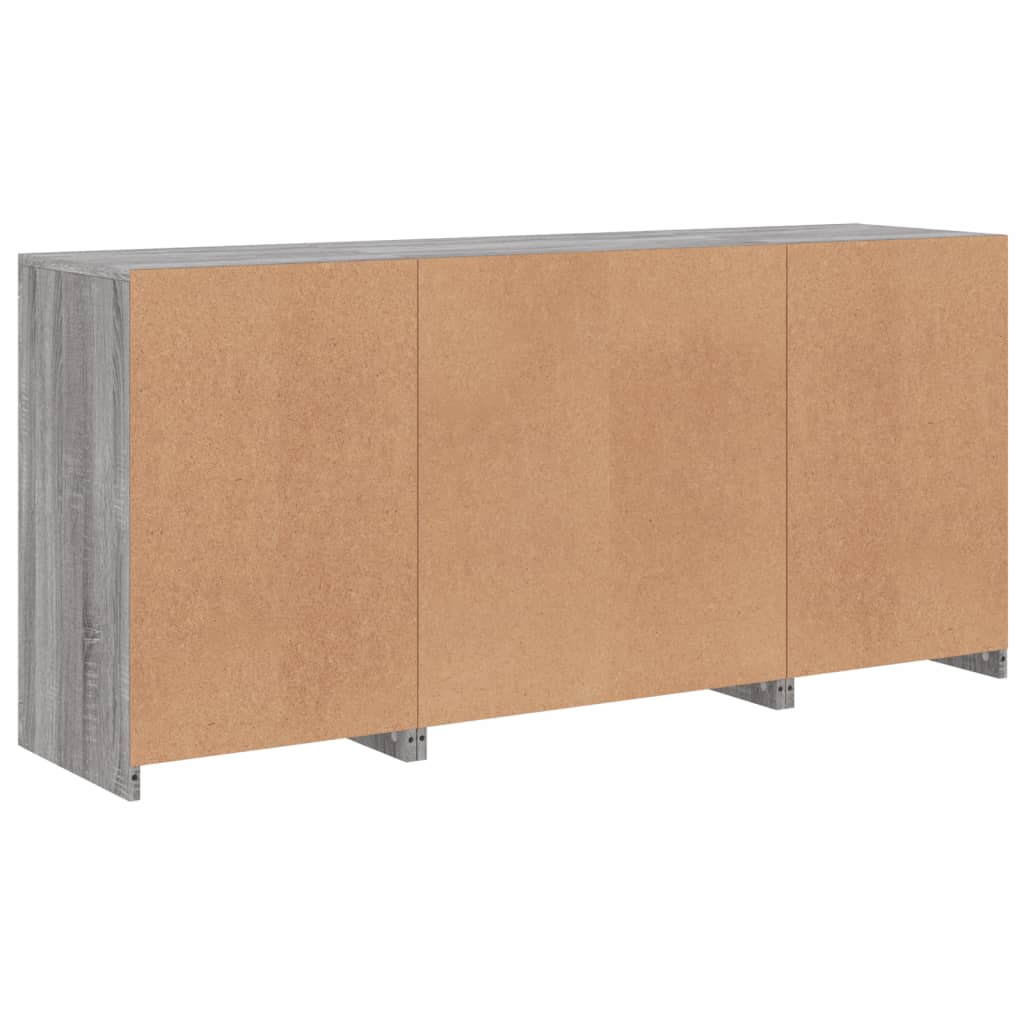 Credenza con Luci LED Grigio Sonoma 142,5x37x67 cm