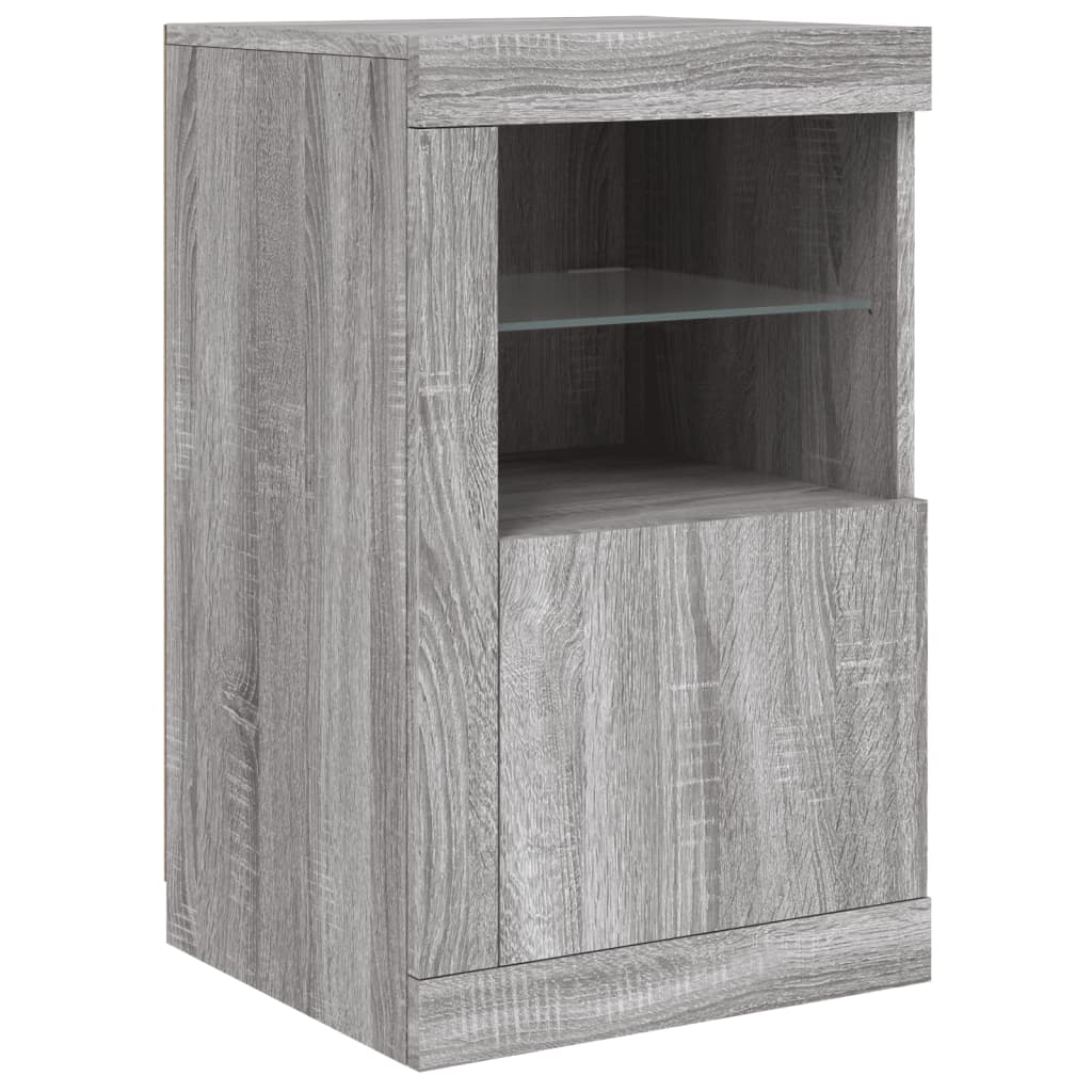 Credenza con Luci LED Grigio Sonoma 142,5x37x67 cm - homemem39