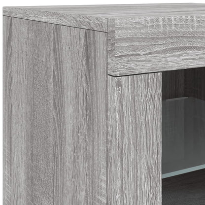 Credenza con Luci LED Grigio Sonoma 142,5x37x67 cm - homemem39