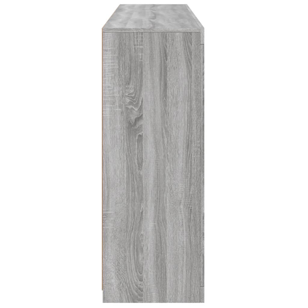 Credenze con Luci LED 3 pz Grigio Sonoma in Legno Multistrato - homemem39