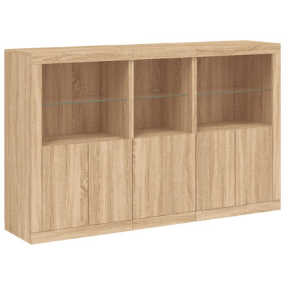 Credenza con Luci LED Rovere Sonoma 162x37x100 cm - homemem39