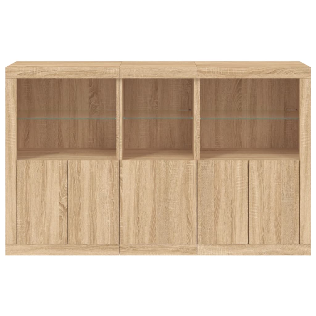 Credenza con Luci LED Rovere Sonoma 162x37x100 cm - homemem39