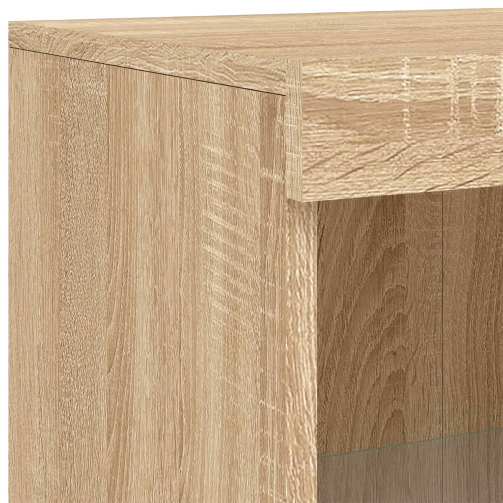 Credenza con Luci LED Rovere Sonoma 162x37x100 cm - homemem39