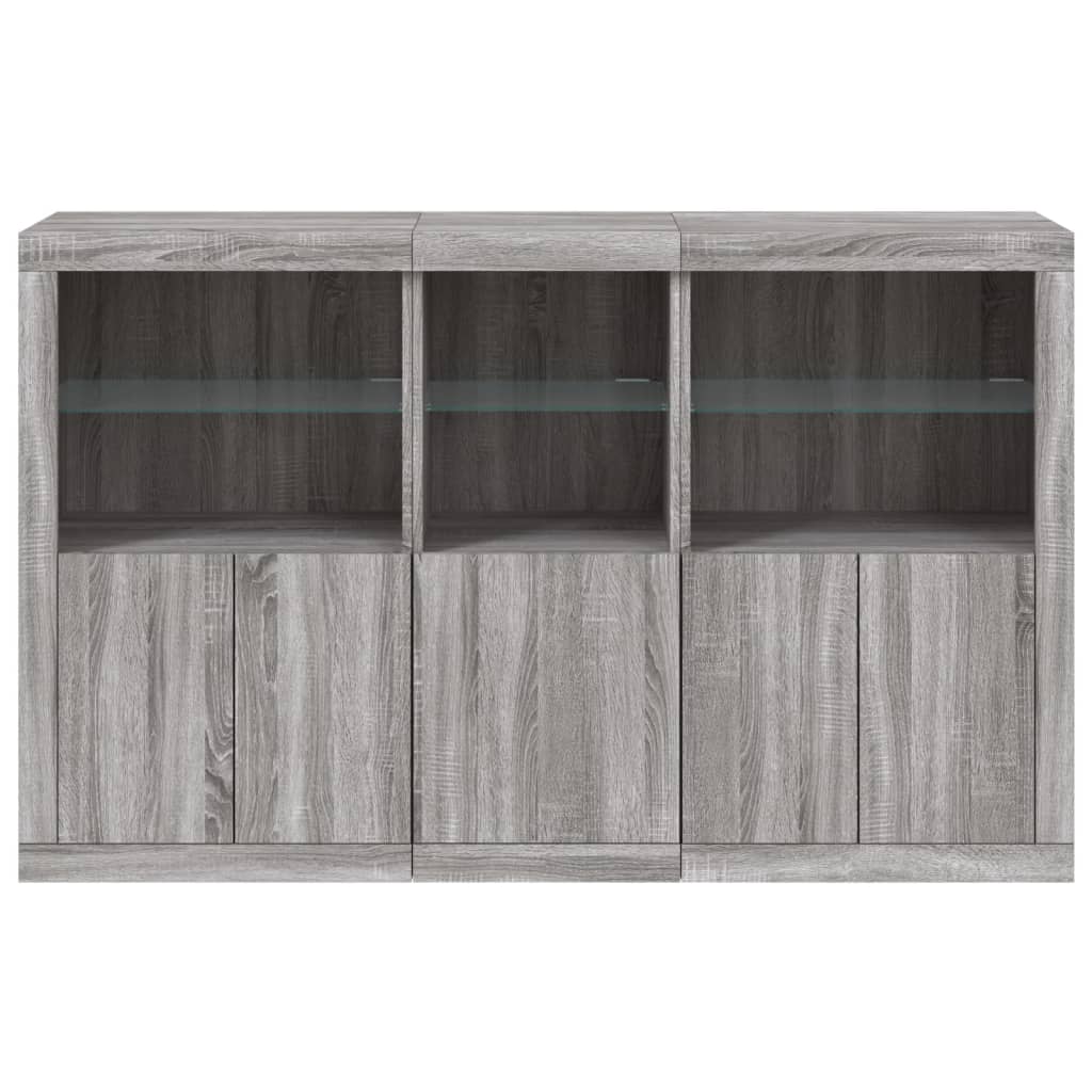 Credenza con Luci LED Grigio Sonoma 162x37x100 cm - homemem39