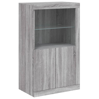 Credenza con Luci LED Grigio Sonoma 162x37x100 cm