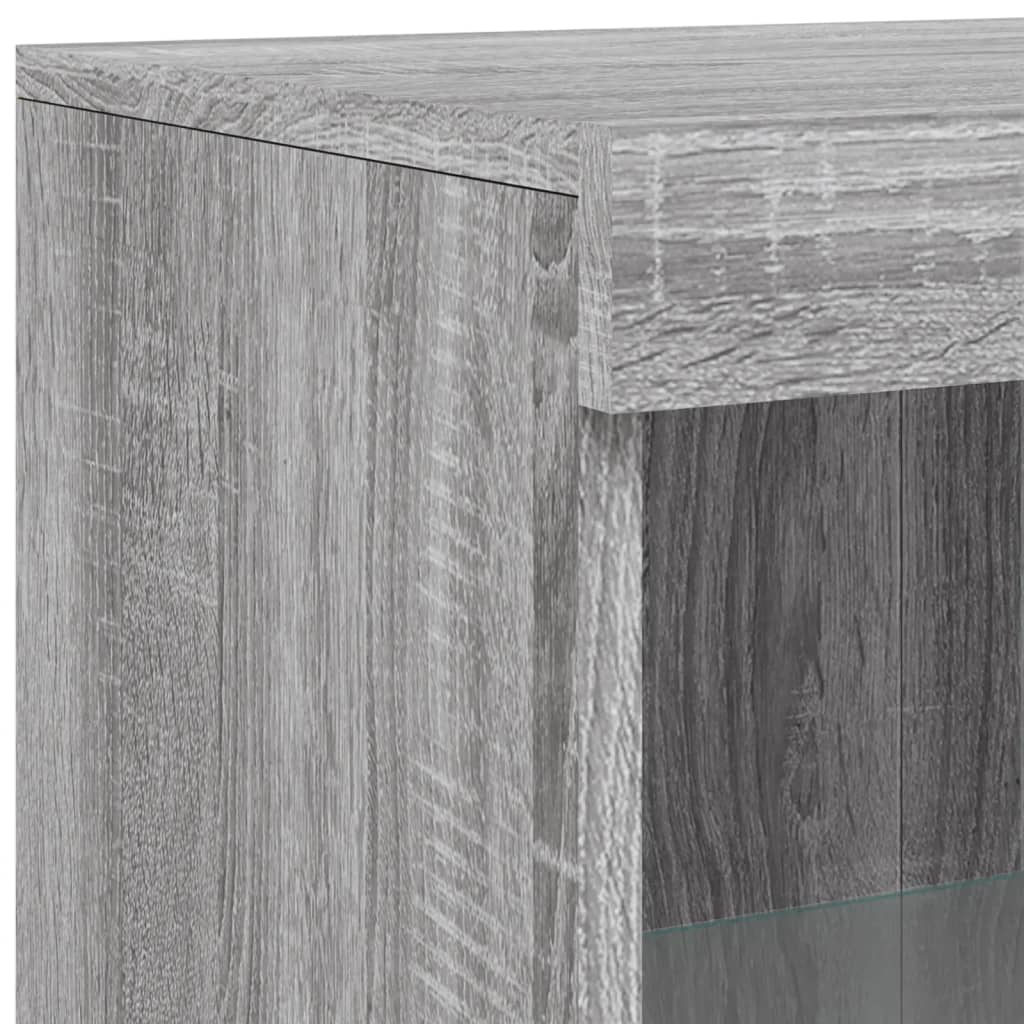 Credenza con Luci LED Grigio Sonoma 162x37x100 cm