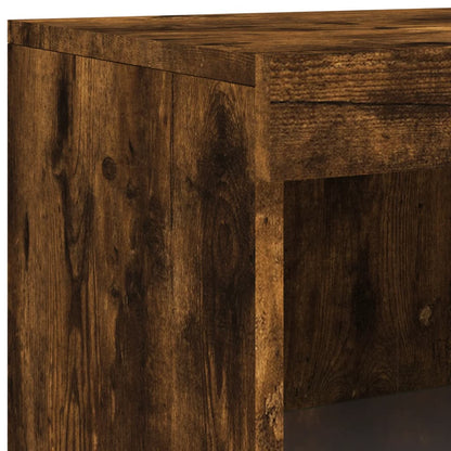 Credenza con Luci LED Rovere Fumo 181,5x37x100 cm - homemem39