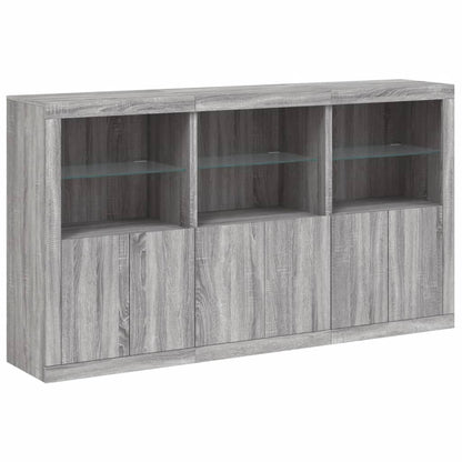 Credenza con Luci LED Grigio Sonoma 181,5x37x100 cm - homemem39