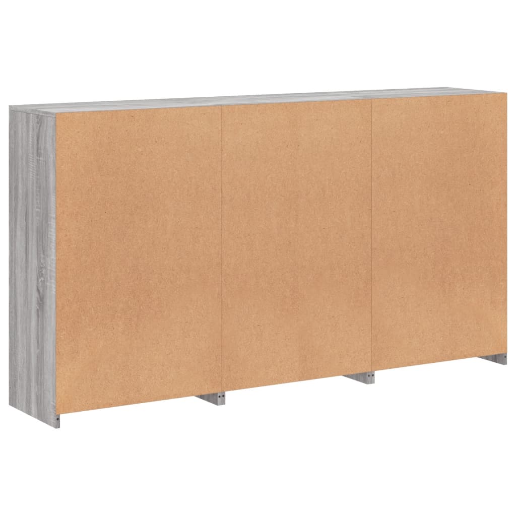 Credenza con Luci LED Grigio Sonoma 181,5x37x100 cm