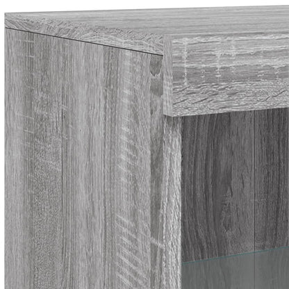 Credenza con Luci LED Grigio Sonoma 181,5x37x100 cm - homemem39