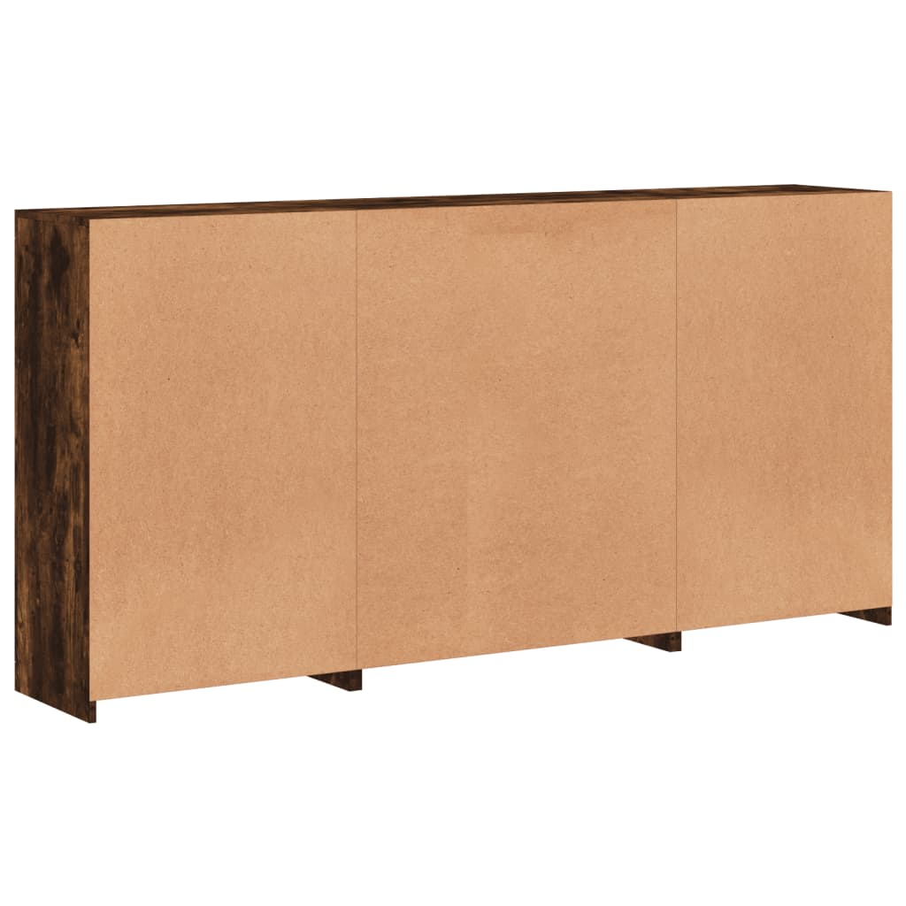 Credenza con Luci LED Rovere Fumo 202x37x100 cm - homemem39