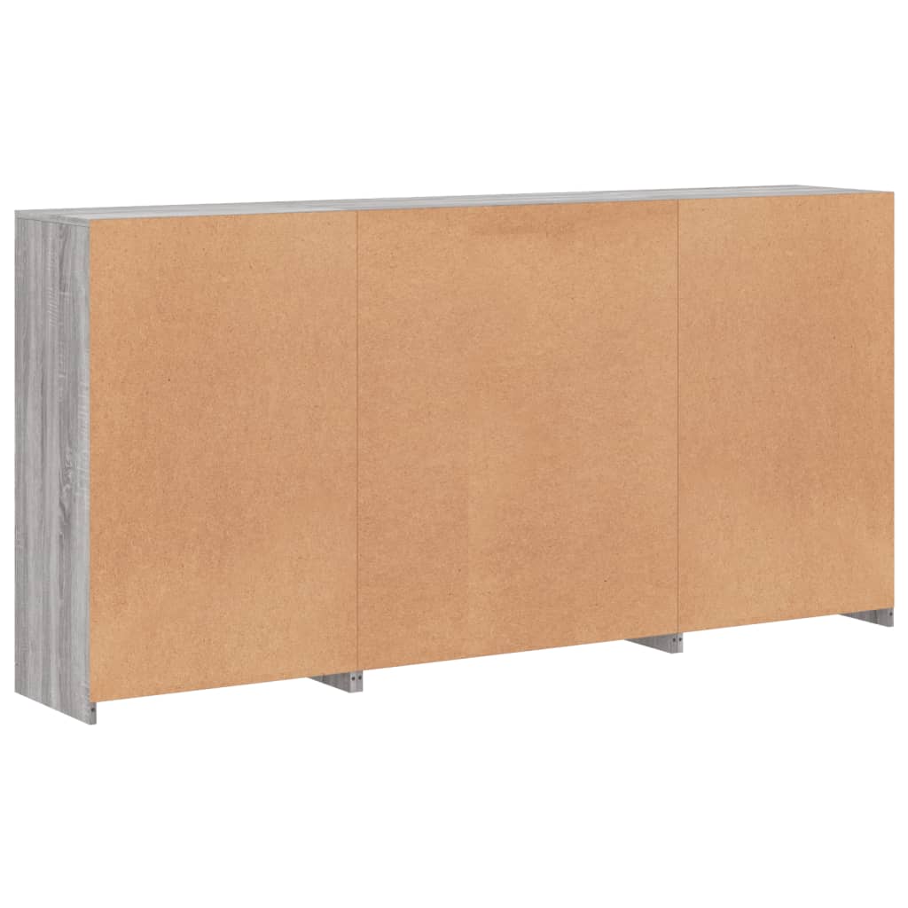 Credenza con Luci LED Grigio Sonoma 202x37x100 cm