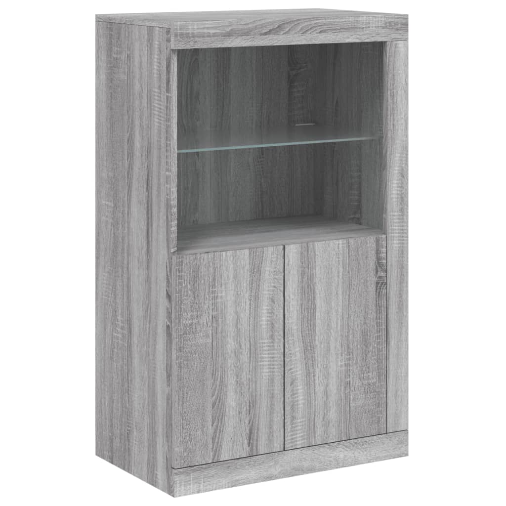 Credenza con Luci LED Grigio Sonoma 202x37x100 cm - homemem39