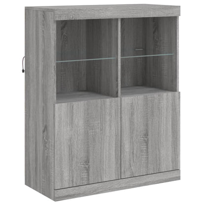 Credenza con Luci LED Grigio Sonoma 202x37x100 cm - homemem39