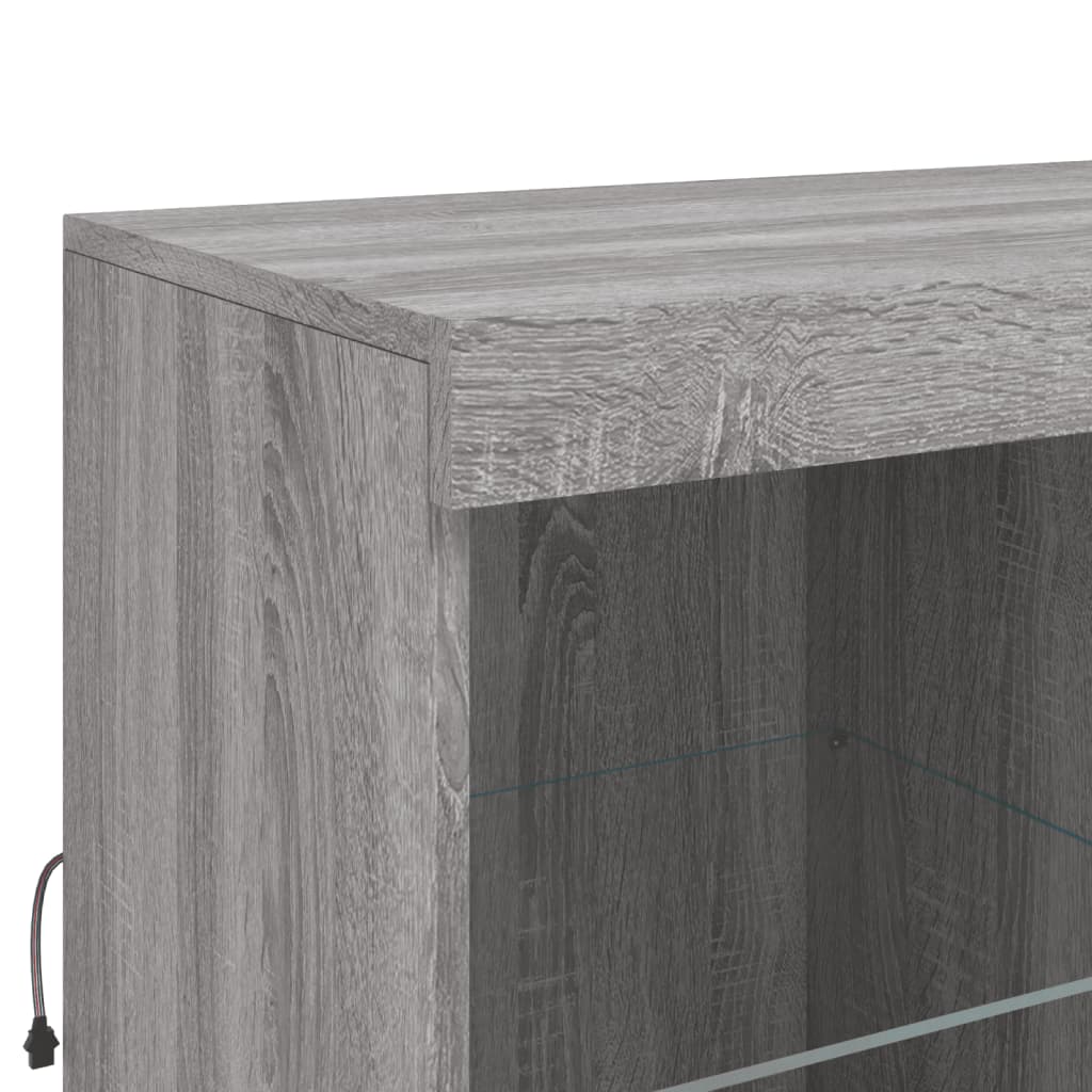 Credenza con Luci LED Grigio Sonoma 202x37x100 cm - homemem39