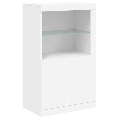 Credenza con Luci LED Bianca 162x37x100 cm