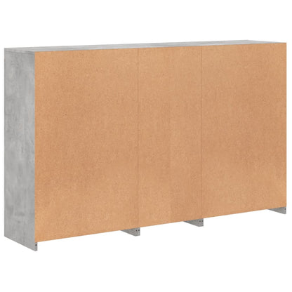 Credenza con Luci LED Grigio Cemento 162x37x100 cm