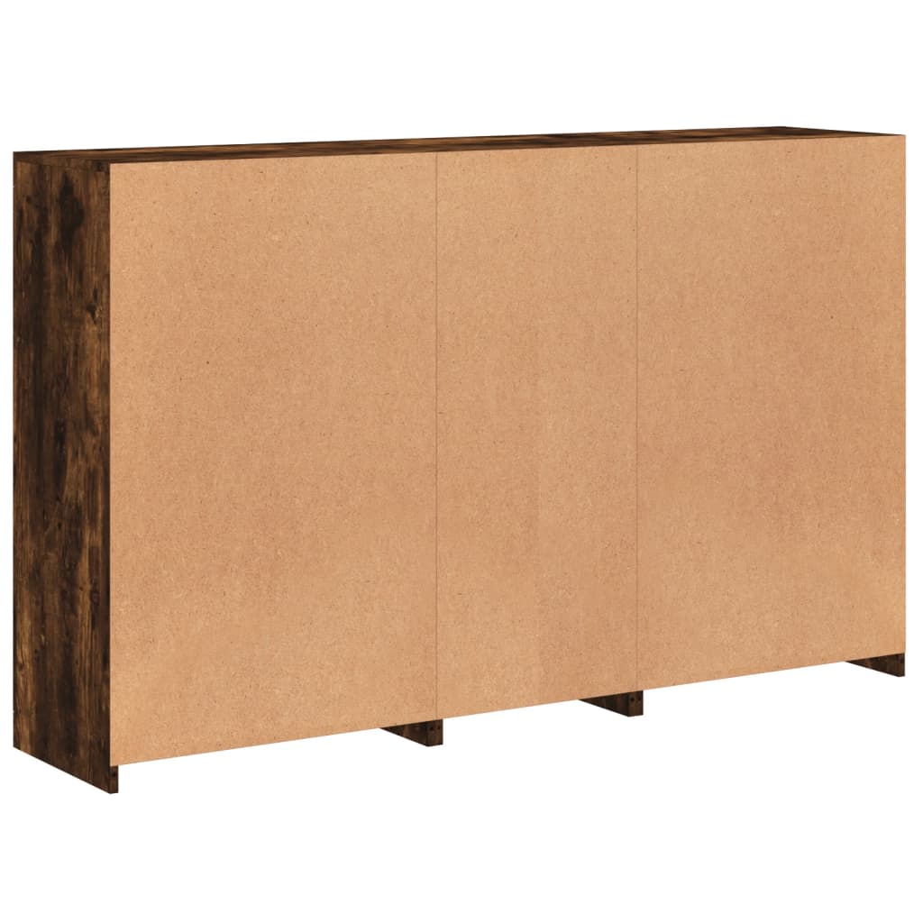 Credenza con Luci LED Rovere Fumo 162x37x100 cm - homemem39