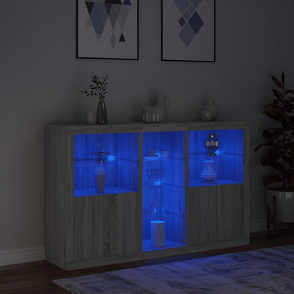 Credenza con Luci LED Grigio Sonoma 162x37x100 cm - homemem39