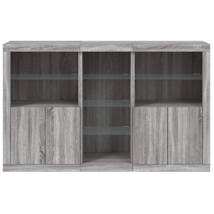 Credenza con Luci LED Grigio Sonoma 162x37x100 cm - homemem39