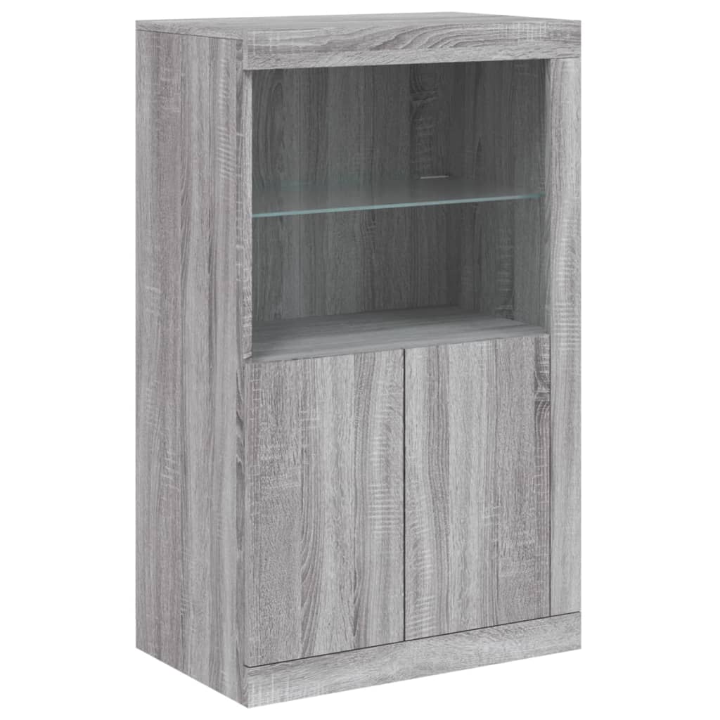 Credenza con Luci LED Grigio Sonoma 162x37x100 cm - homemem39