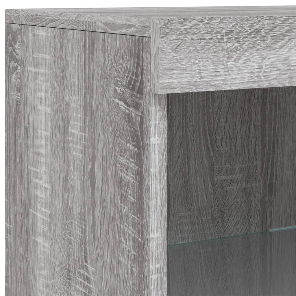 Credenza con Luci LED Grigio Sonoma 162x37x100 cm - homemem39