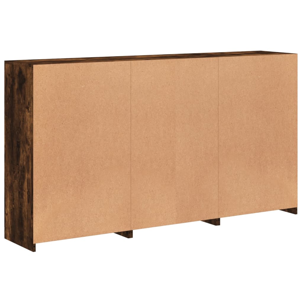 Credenza con Luci LED Rovere Fumo 181,5x37x100 cm - homemem39