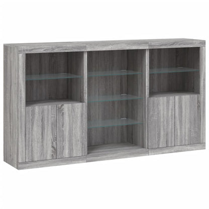 Credenza con Luci LED Grigio Sonoma 181,5x37x100 cm - homemem39