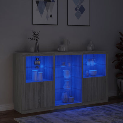 Credenza con Luci LED Grigio Sonoma 181,5x37x100 cm - homemem39