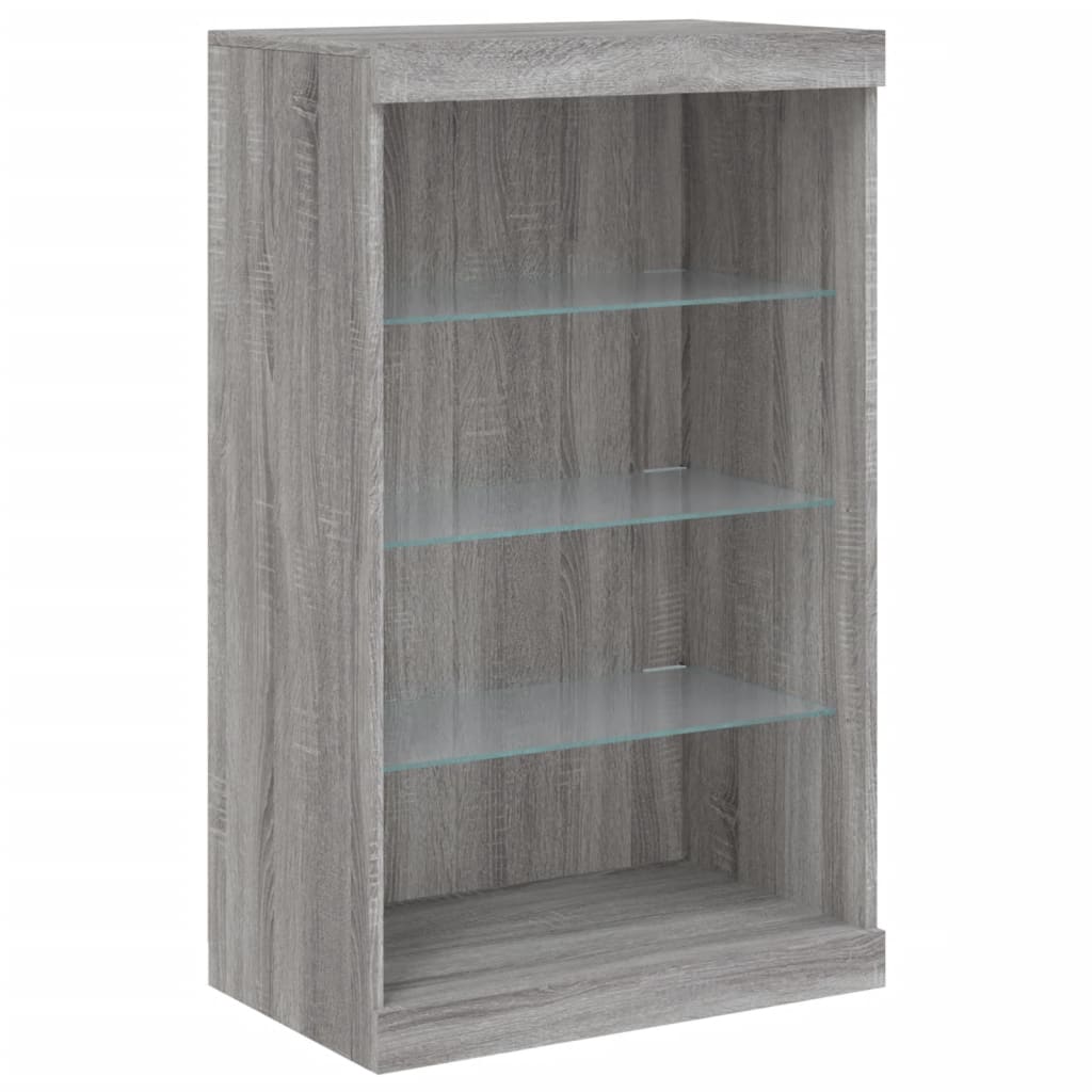 Credenza con Luci LED Grigio Sonoma 181,5x37x100 cm - homemem39