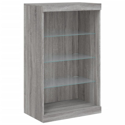 Credenza con Luci LED Grigio Sonoma 181,5x37x100 cm