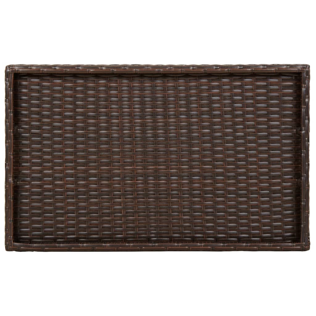 Tavolino Vassoio Pieghevole Marrone 65x40x75 cm in Polyrattan - homemem39