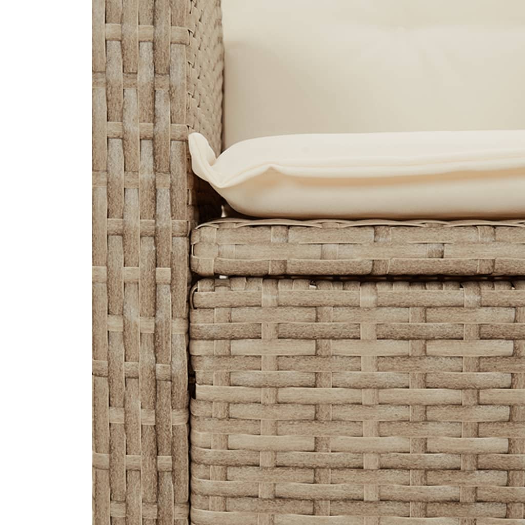 Sedia Reclinabile da Giardino con Cuscini Beige in Polyrattan - homemem39