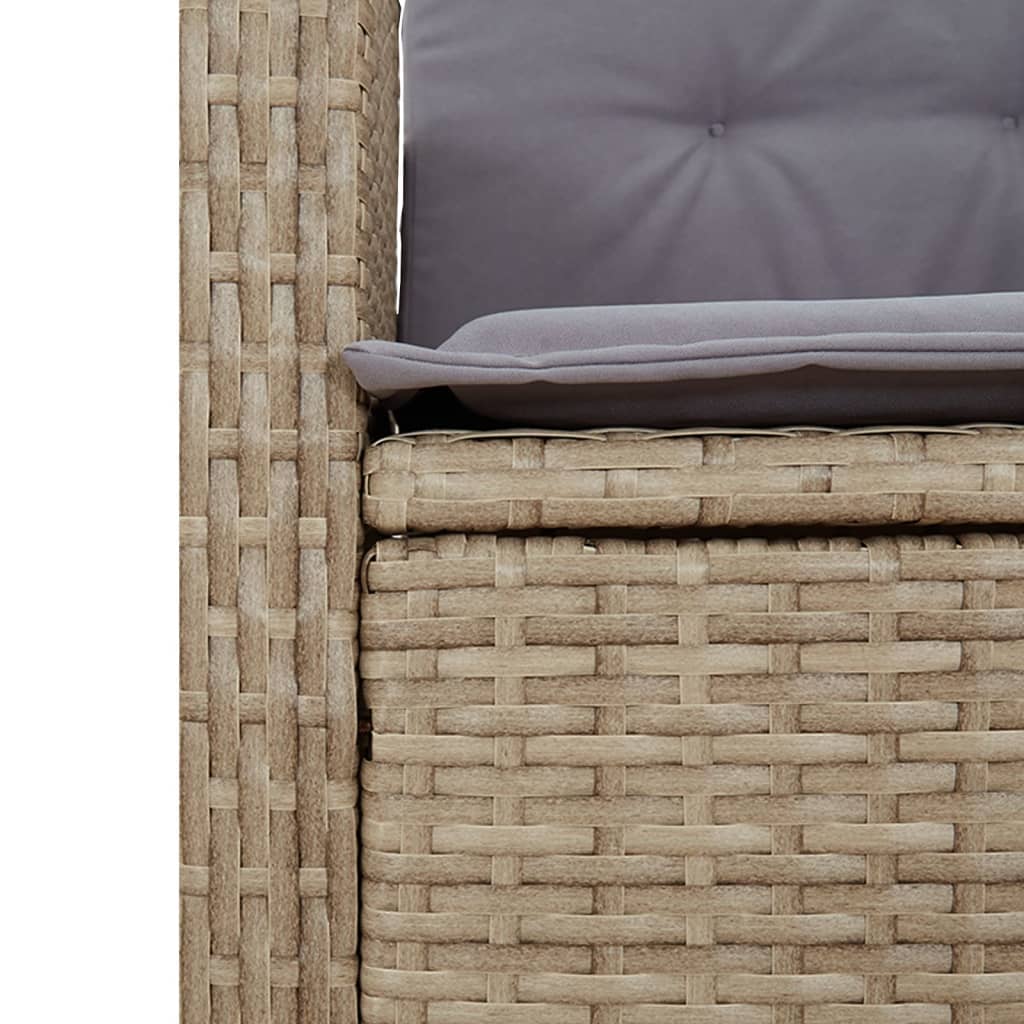 Sedia Reclinabile Giardino con Cuscini Beige Misto Polyrattan - homemem39